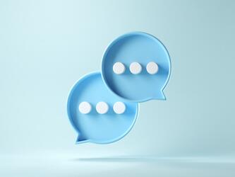 interlinking speech bubbles with dots